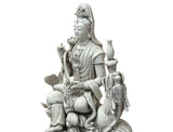 Chinese Handcrafted GuanYin Bodhisattva on Dragon White Porcelain Statue GB016S