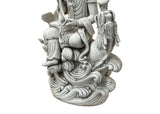 Chinese Handcrafted GuanYin Bodhisattva on Dragon White Porcelain Statue GB016S