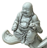 Oriental White Happy Laughing Buddha Ru Yi Porcelain Figure GB023S
