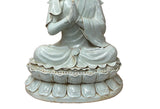 Pale Celadon White Anjali Mudra GuanYin Bodhisattva Tong Style Porcelain Statue GB015S