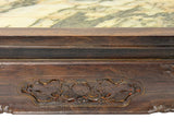 Rectangular Dream Stone Inlaid Rosewood Foo Dog Lions Motif Display Stand GB837S