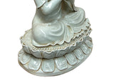 Pale Celadon White Anjali Mudra GuanYin Bodhisattva Tong Style Porcelain Statue GB015S