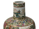 Vintage chinese Famille Rose Palette Narrative Scene Porcelain Art Vase GB744S