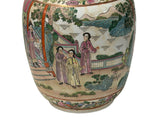Vintage chinese Famille Rose Palette Narrative Scene Porcelain Art Vase GB744S