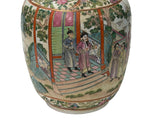 Vintage chinese Famille Rose Palette Narrative Scene Porcelain Art Vase GB744S