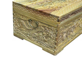 Light Tan Brown Dragon Carving Camphor Wood Trunk Chest GB124S