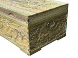 Light Tan Brown Dragon Carving Camphor Wood Trunk Chest GB124S