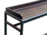 Natural Wood Dark Brown Minimalistic Slim Legs Console Foyer Side Table GB726S