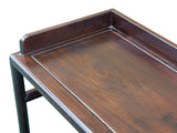 Natural Wood Dark Brown Minimalistic Slim Legs Console Foyer Side Table GB726S