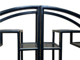 Chinese Black Round Shape Display Curio Cabinet Room Divider GB032S