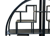 Chinese Black Round Shape Display Curio Cabinet Room Divider GB032S