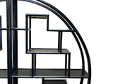 Chinese Black Round Shape Display Curio Cabinet Room Divider GB032S