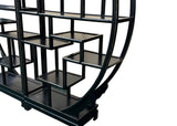 Chinese Black Round Shape Display Curio Cabinet Room Divider GB032S