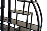 Black Lacquer Moon Gate Round Shelves Wood Display Curio Cabinet Room Divider GB697S