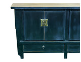 Vintage Distressed Black Hardware Credenza Console Sideboard Cabinet ws5083S