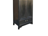 Oriental Classic Slim Black Lacquer Narrow Tall Storage Cabinet ws4924S