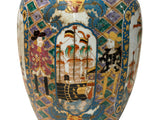 Vintage Polychrome Dutch Sailing Ships Graphic Porcelain Art Jar GB888S