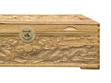 Light Tan Brown Dragon Carving Camphor Wood Trunk Chest GB073S
