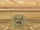 Light Tan Brown Dragon Carving Camphor Wood Trunk Chest GB073S
