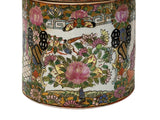 Vintage Chinese Enamel Figural Ground Canton Porcelain Round Container Jar GB841S