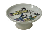 Chinese Small Color Graphic Round Porcelain Goblet Offer Display Plate ws4963S