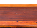Vintage Two Brown Wood Tone Relief Carving Motif Oriental Console Altar Table GB050S