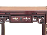Chinese Rosewood Mother of Pearl Tall Shrine Offering Altar Console Table GB036S