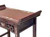 Chinese Rosewood Mother of Pearl Tall Shrine Offering Altar Console Table GB036S