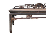 Vintage Chinese Fujian Chinoiserie Style Motif Carving Day Bed Chaise Bench GB030S