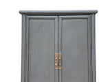 Oriental Weathered Gray Tall Narrow Noodle Cabinet Armoire GB033S