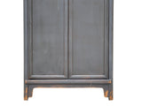 Oriental Weathered Gray Tall Narrow Noodle Cabinet Armoire GB033S
