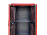 Oriental Classic Slim Red Lacquer Narrow Tall Storage Cabinet GB037S