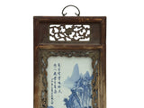 Vintage Rustic Blue White Scenery Porcelain Painting Wall Panel GB071S