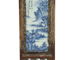 Vintage Rustic Blue White Scenery Porcelain Painting Wall Panel GB071S