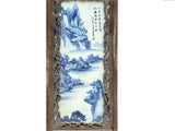 Vintage Rustic Blue White Scenery Porcelain Painting Wall Panel GB072S
