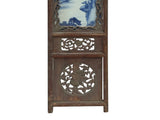 Vintage Rustic Blue White Scenery Porcelain Painting Wall Panel GB072S