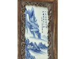 Vintage Rustic Blue White Scenery Porcelain Painting Wall Panel GB072S