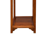 Chinese Light Brown Stain Square Ru Yi Plant Stand Pedestal Table GB041S