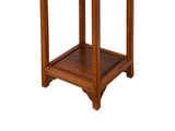 Chinese Light Brown Stain Square Ru Yi Plant Stand Pedestal Table GB041S