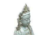 Pale Celadon White  GuanYin Bodhisattva Tong Style Porcelain Statue GB078S