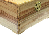 Chinese Tan Brown Rectangular Camphor Wood Storage Box Chest GB043S