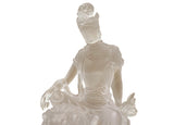 White Crystal Glass Liuli Pate-de-Verre Manjushri Kwan Yin Bodhisattva Statue GB026S