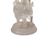 White Crystal Glass Liuli Pate-de-Verre Manjushri Kwan Yin Bodhisattva Statue GB026S
