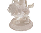 White Crystal Glass Liuli Pate-de-Verre Manjushri Kwan Yin Bodhisattva Statue GB026S