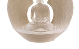 White Crystal Glass Liuli Pate-de-Verre Arch Backdrop Buddha Statue GB027S