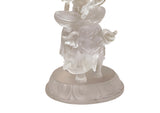 White Crystal Glass Liuli Pate-de-Verre Kwan Yin Bodhisattva on Elephant Statue GB025S