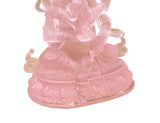 4" Pink Crystal Glass Tibetan Fortune Double Body Deity Zambala Figure GB057S