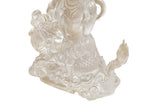 4" White Crystal Glass Tibetan Fortune Double Body Deity Zambala Figure GB059S