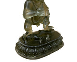 4" Gray Crystal Glass Tibetan Fortune Single Deity Zambala Figure GB061S