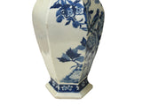 Vintage Chinese Blue White Hexagonal Flower Bird Porcelain Vase ws5038S